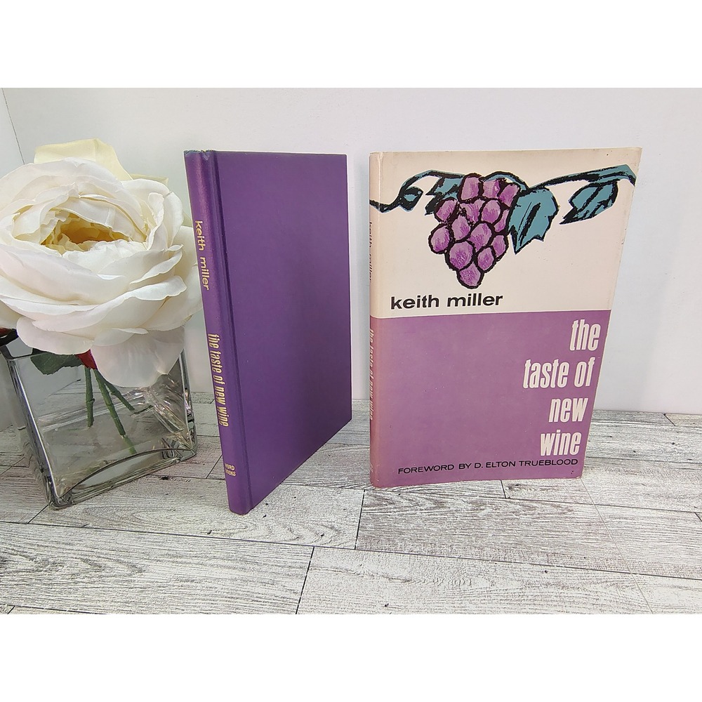 The Taste of New Wine Keith Miller Vintage Hardcover Purple Christian Book Decor